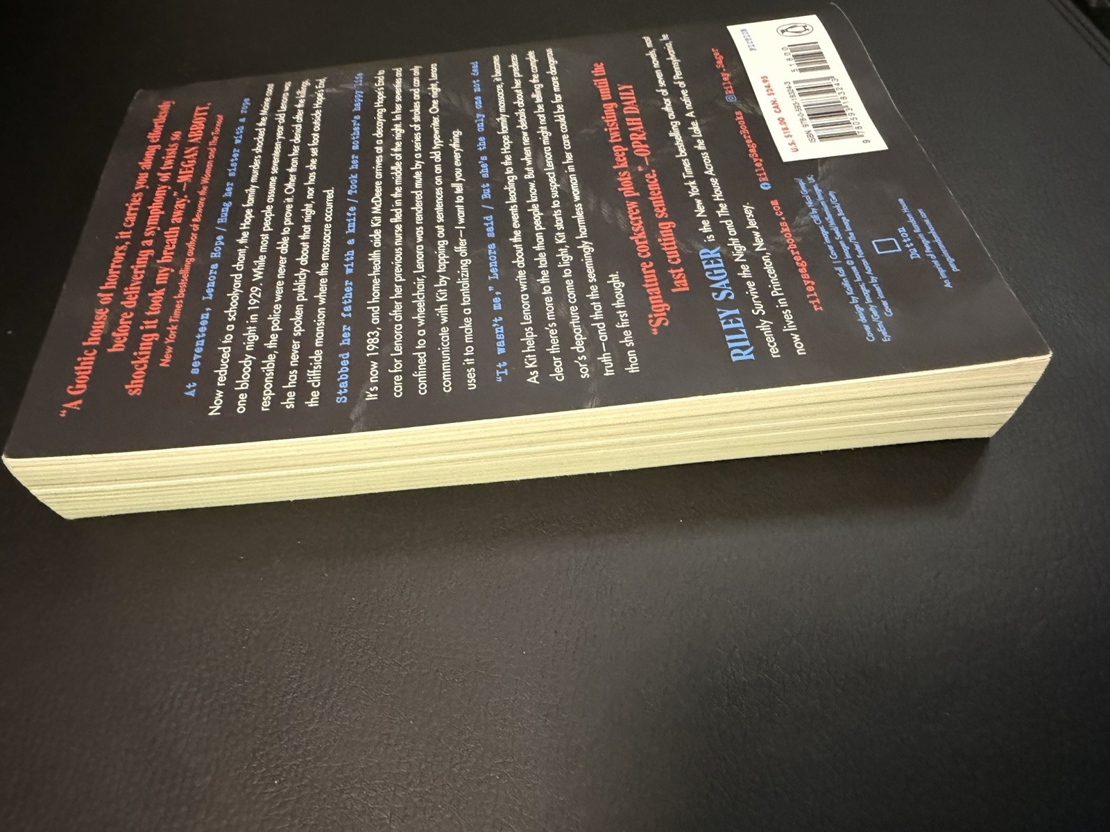 The Only One Left Riley Sager Paperback NYT Bestseller Gothic Thriller Novel