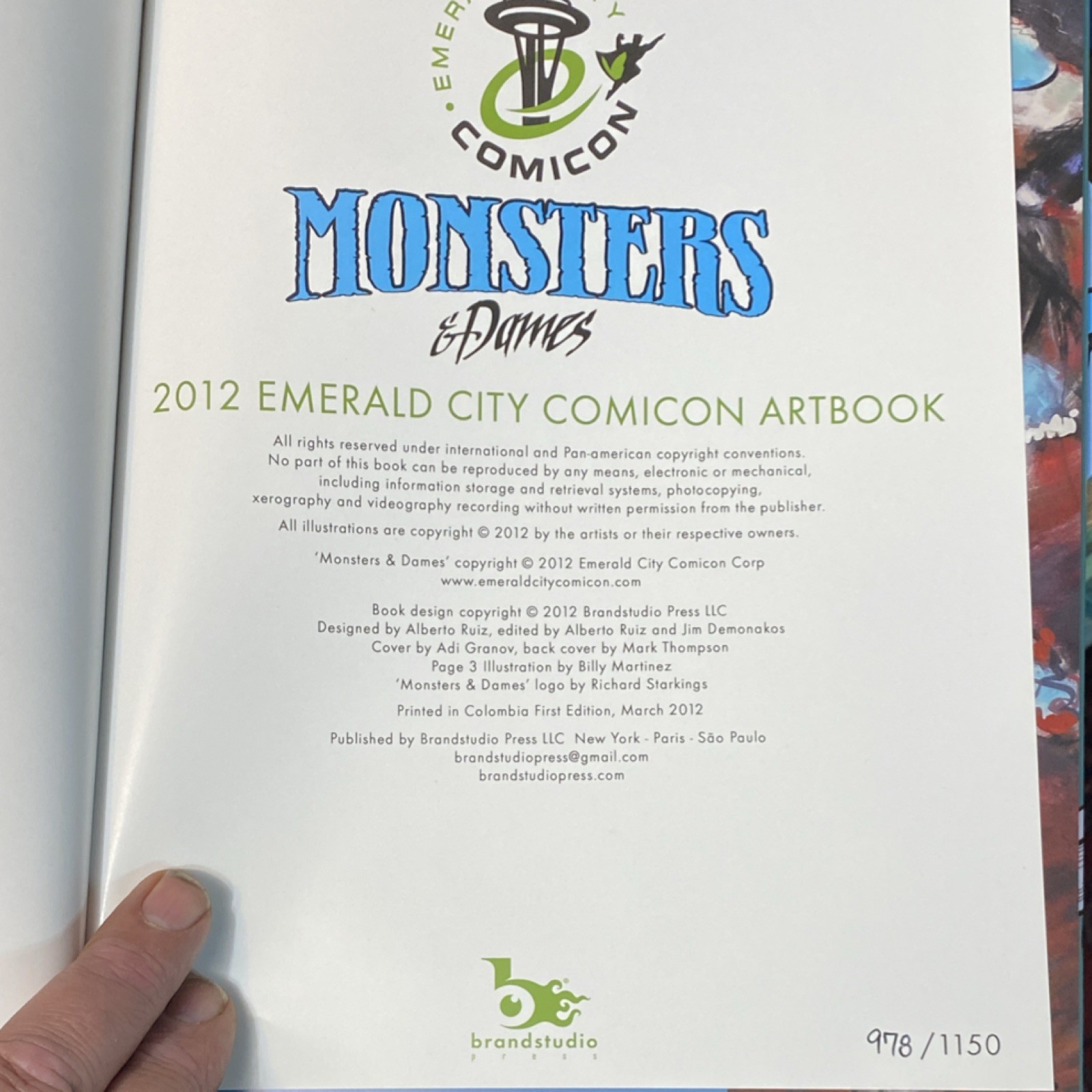 Monsters & Dames 2012 Emerald City Comicon Hardcover Illustrated Artbook Fantasy