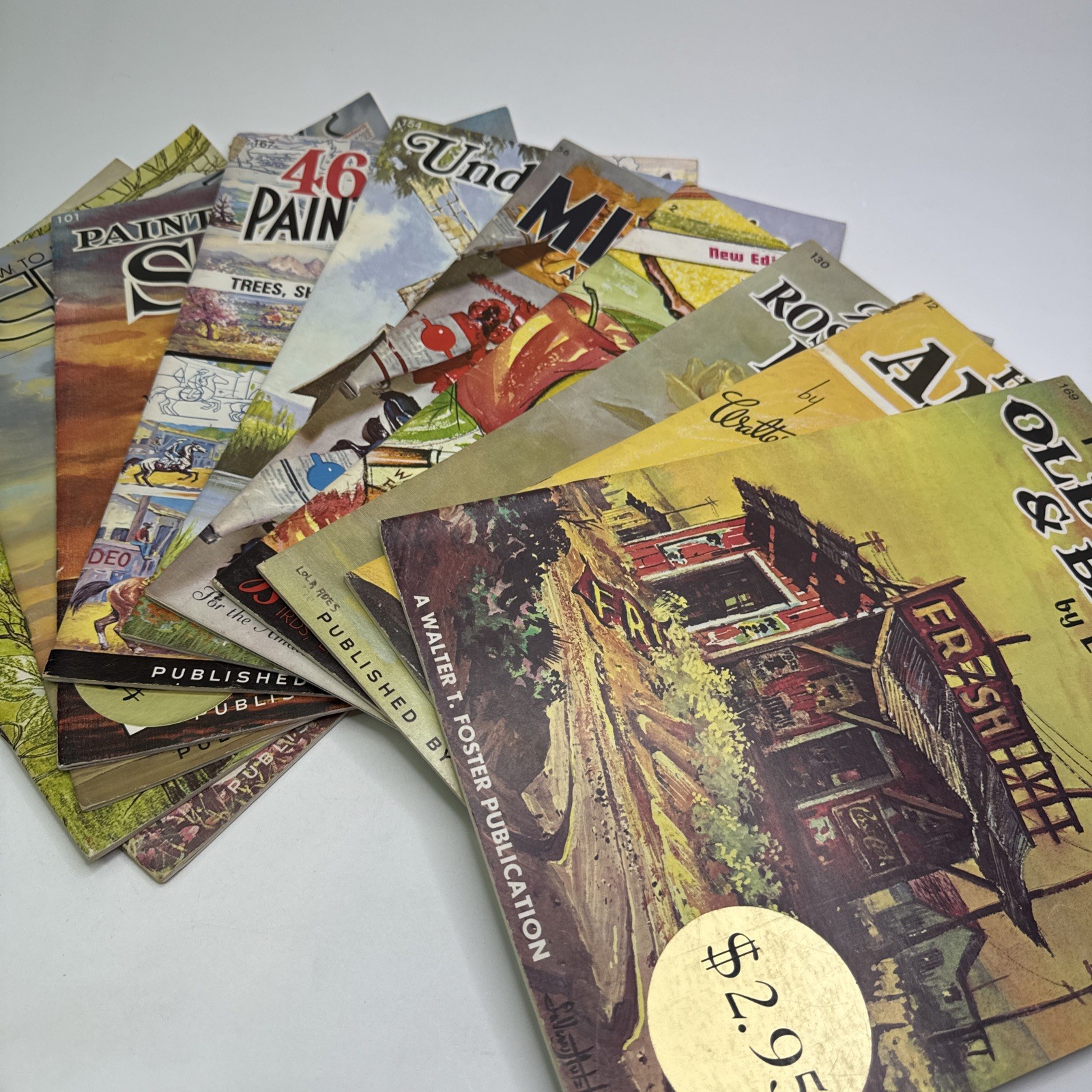 Walter T. Foster Art Book Lot of 11 Paint Old Shacks & Barns Animals Sunsets