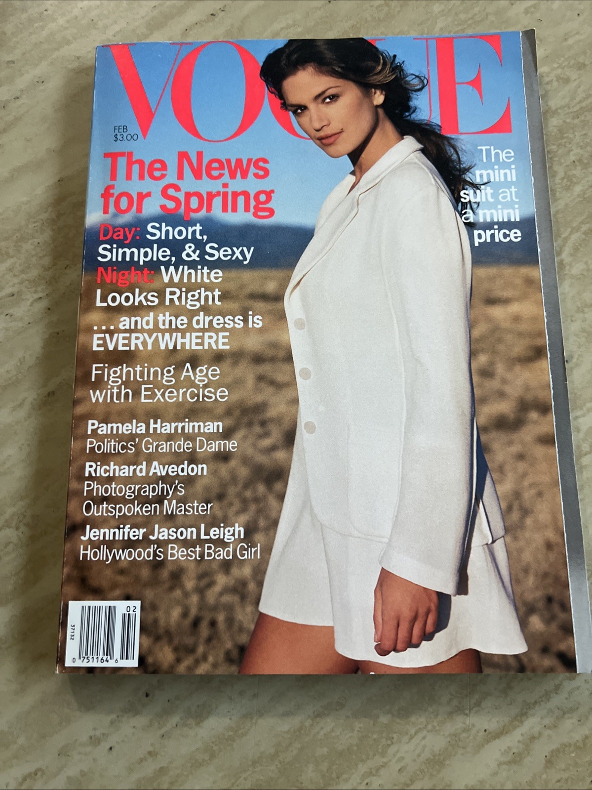 Vogue Magazine February 1994 Cindy Crawford~Richard Avedon~Jennifer Jason Leigh