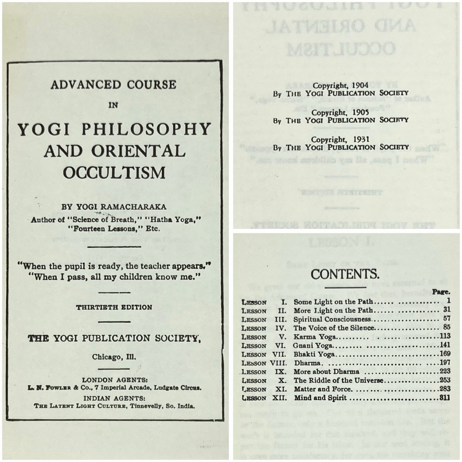 14 Lessons & Advanced Course in Yogi Philosophy / Raja Yoga – Yogi Ramacharaka