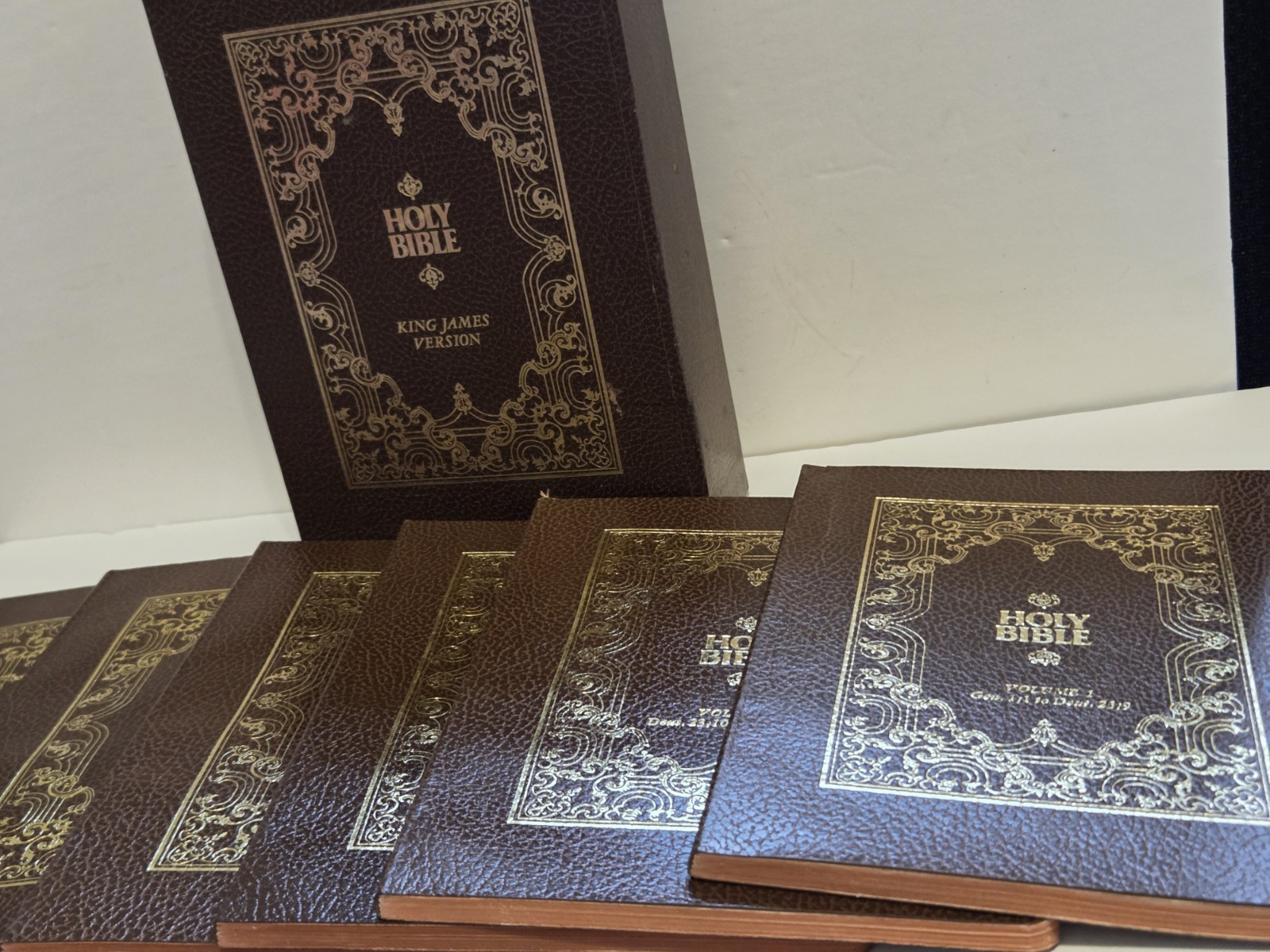 Holy Bible King James Version 6 Volume Set Embossed Covers KJV Vintage