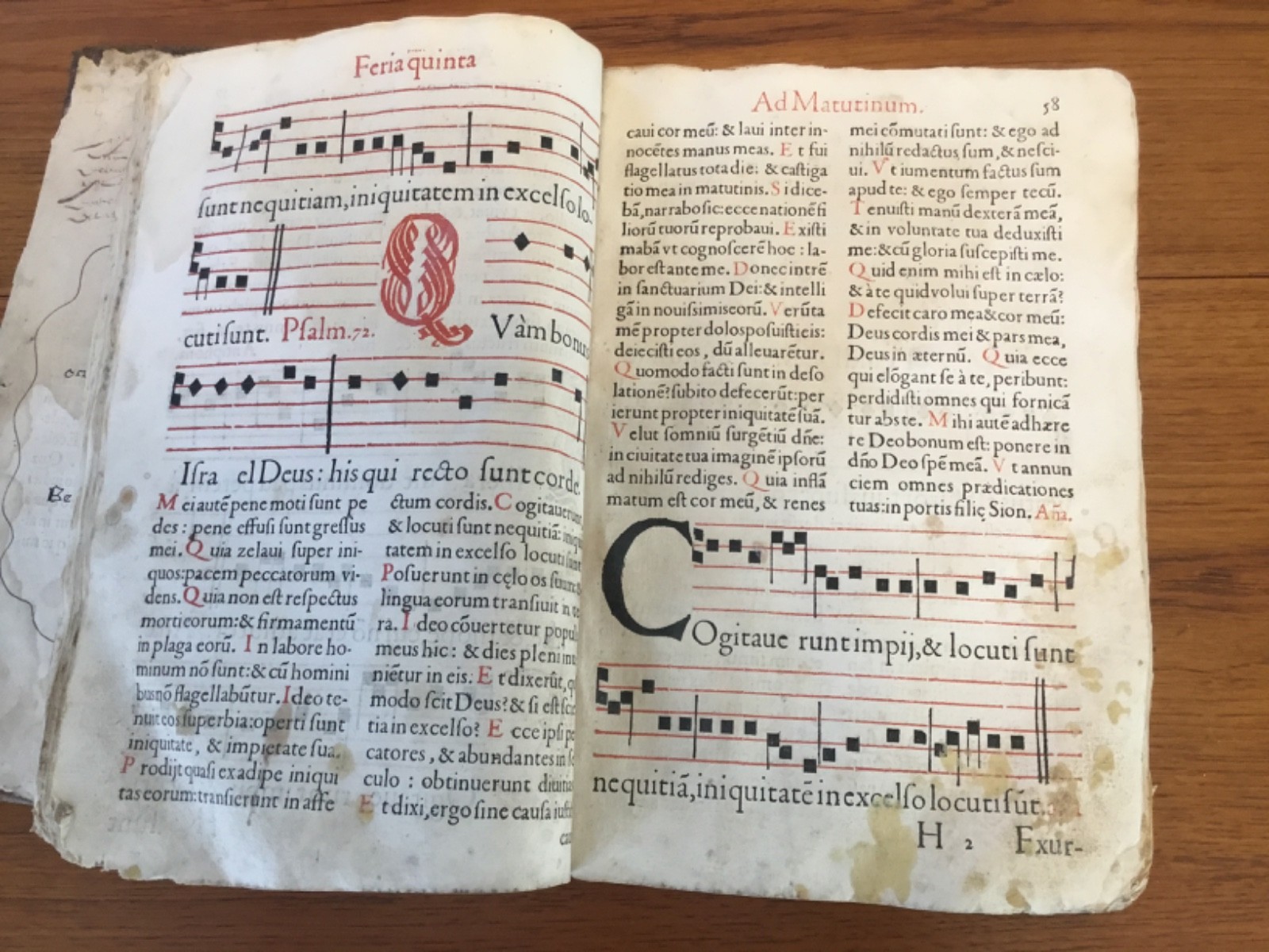 Printed 16th c. ANTIPHONAL – POPE PIUS V – 406 PAGES – CA 1570