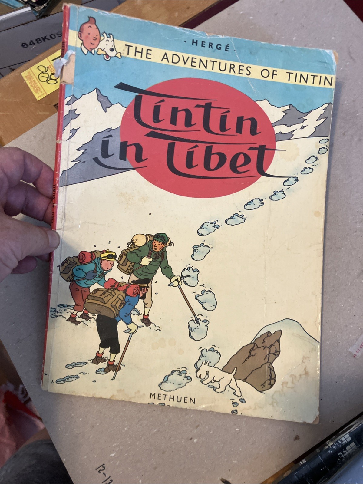 Vintage Herge Adventures of Tintin lot of 11 “AS-IS” Worn Used paperback comic