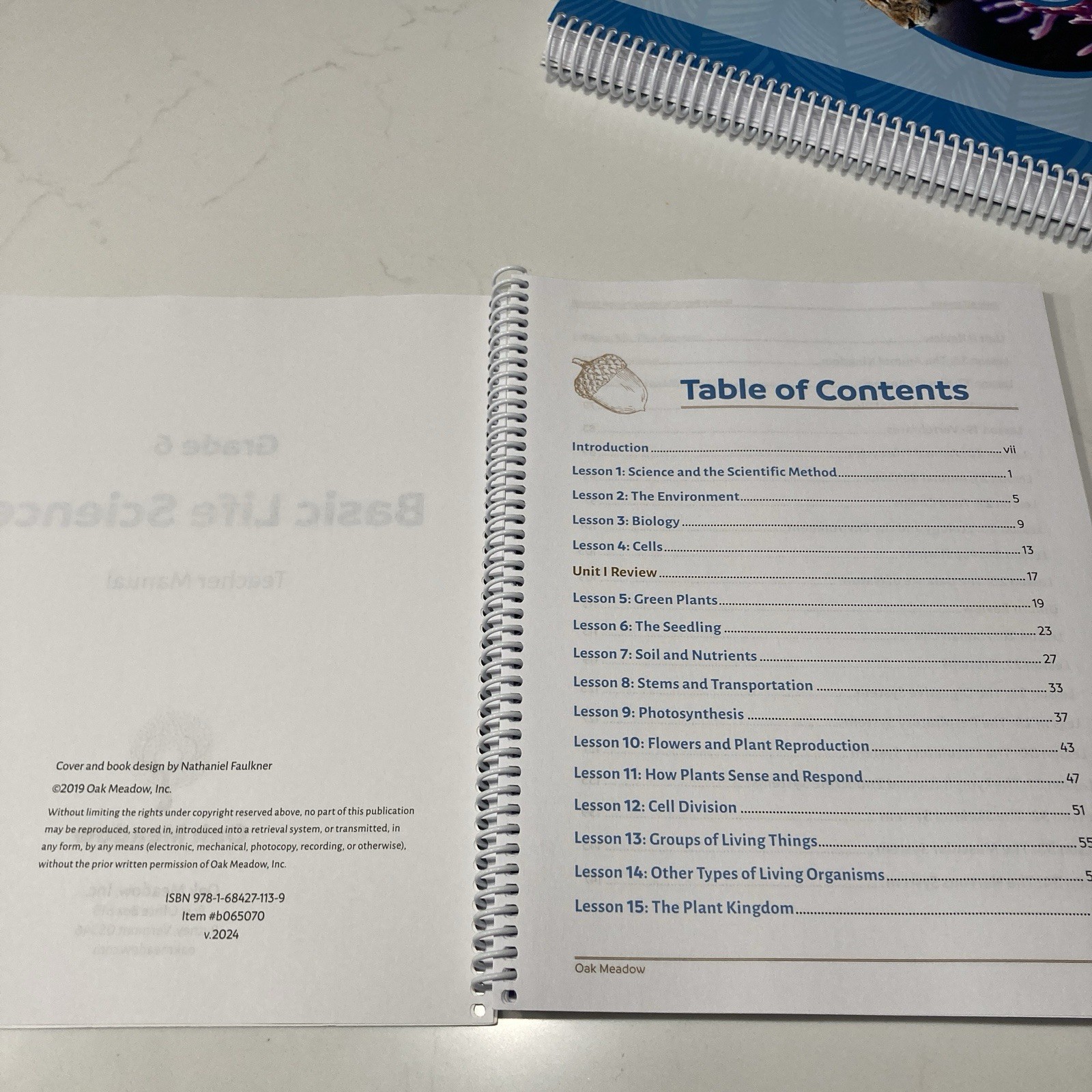 Oak Meadow Grade 6 Basic Life Science Coursebook and Teacher Manual Homeschool