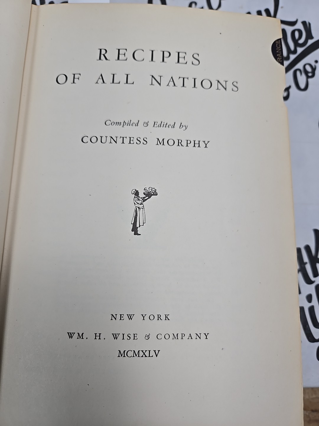 Recipes of All Nations Countess Morphy 1935 Vintage Cookbook Thumb Index Wise