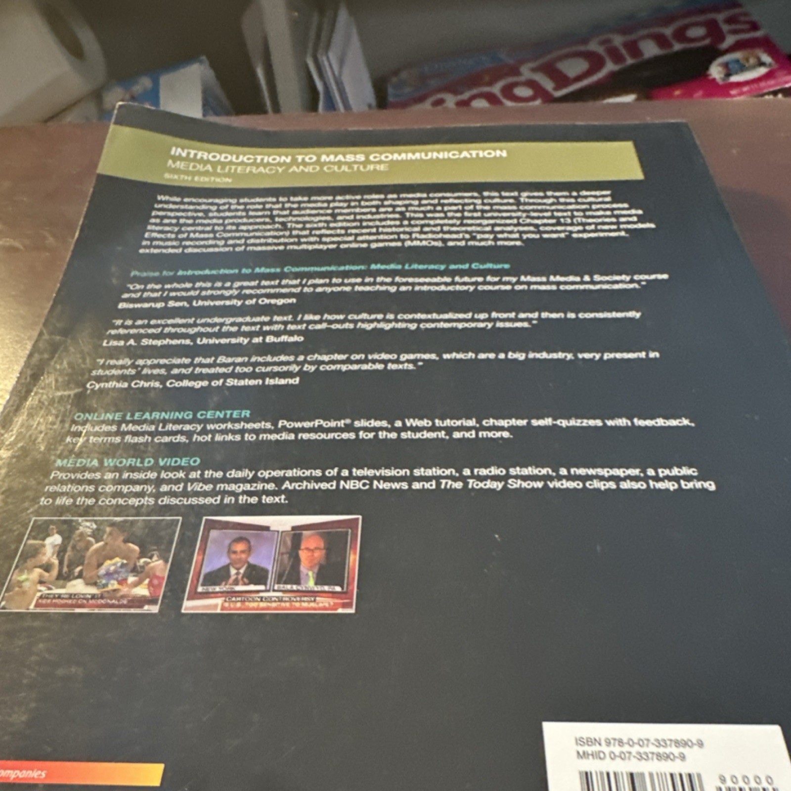Introduction to Mass Communication Baran McGraw-Hill Hardcover Sixth Edition