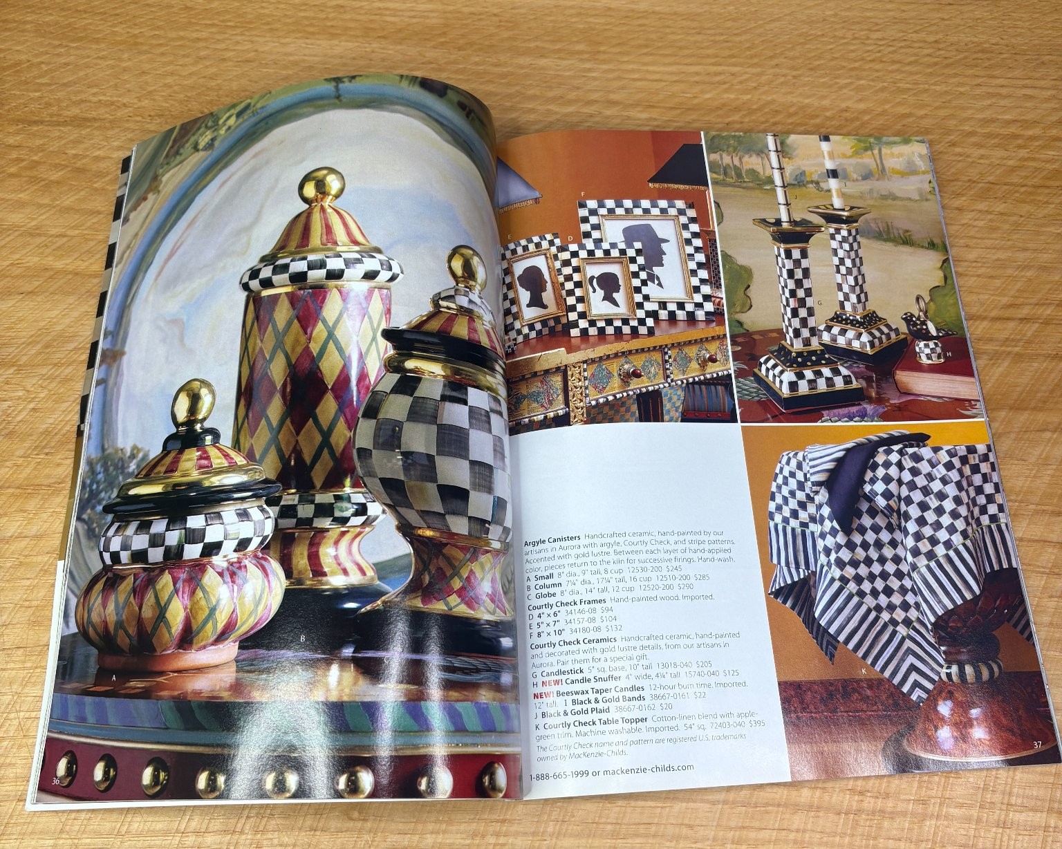 MacKenzie-Childs Holiday Gifts Catalog December 2014 Courtly Check Decor