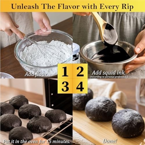 6.4oz Squid Ink for Cooking, Pasta, Rice Noodles, Pizza & Risotto – Halal Certif