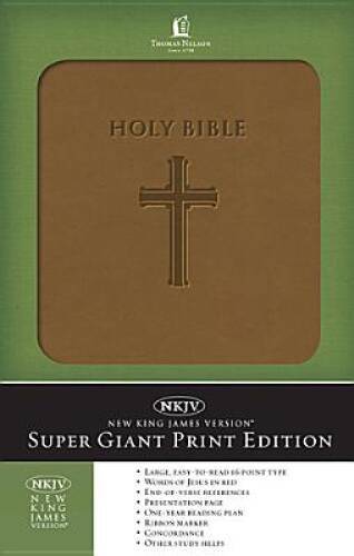 Super Giant Print Bible-NKJV – Imitation Leather By Nelson Bibles – GOOD