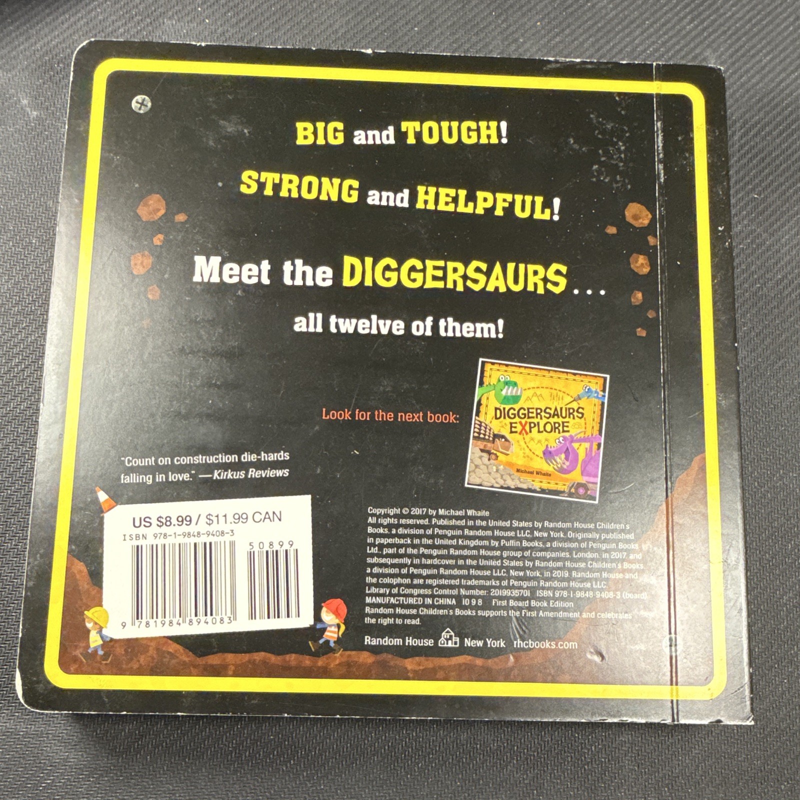 Michael Whaite Diggersaurs Board Book Illustrated 2017 Dino Construction