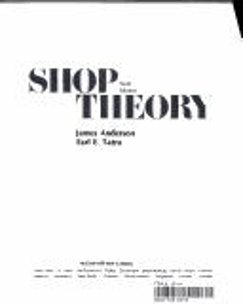 Shop Theory James, Tatro, Earl E., Henry Ford Trade School Anders