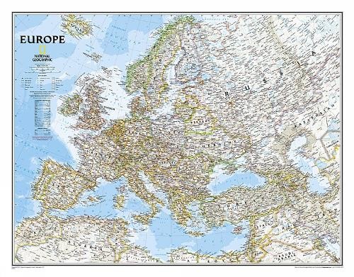 Nat Geo Maps Europe Classic Map [Tubed] (Map)
