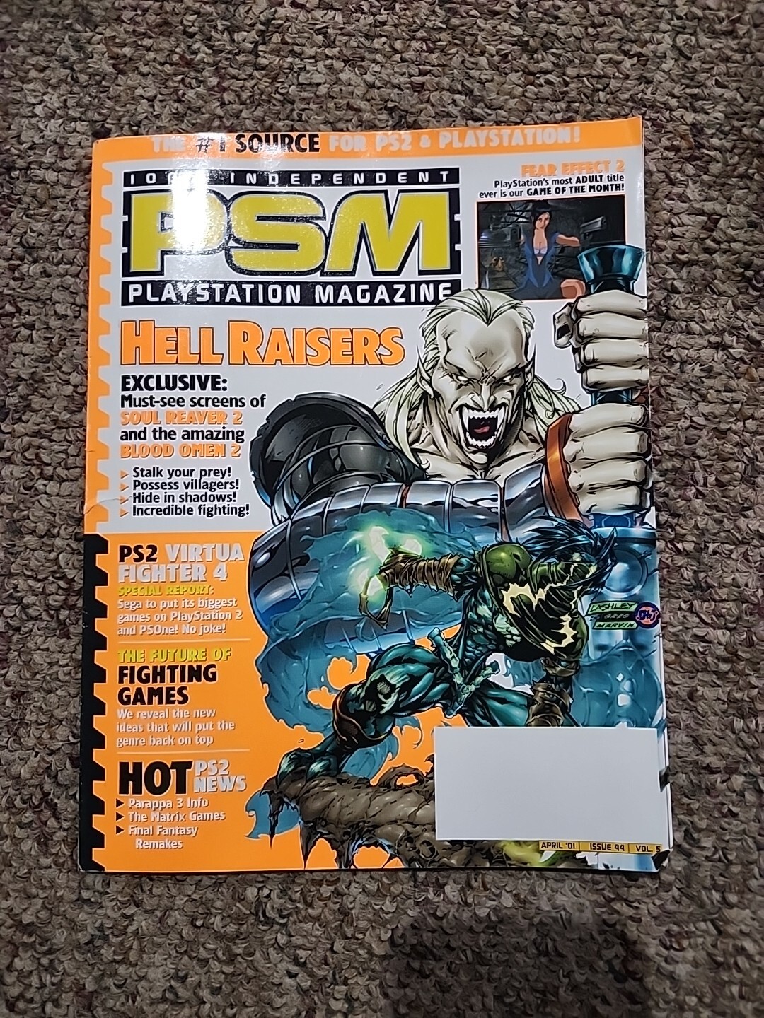 PSM Playstation Magazine April 2001 Issue 44 Vol 5 Soul Reaver 2 Blood Omen 2