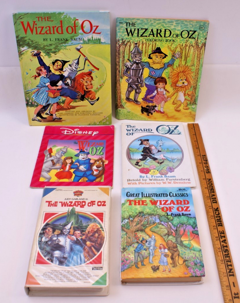 5 WIZARD OF OZ BOOKS & VHS – VINTAGE ORIGINALS