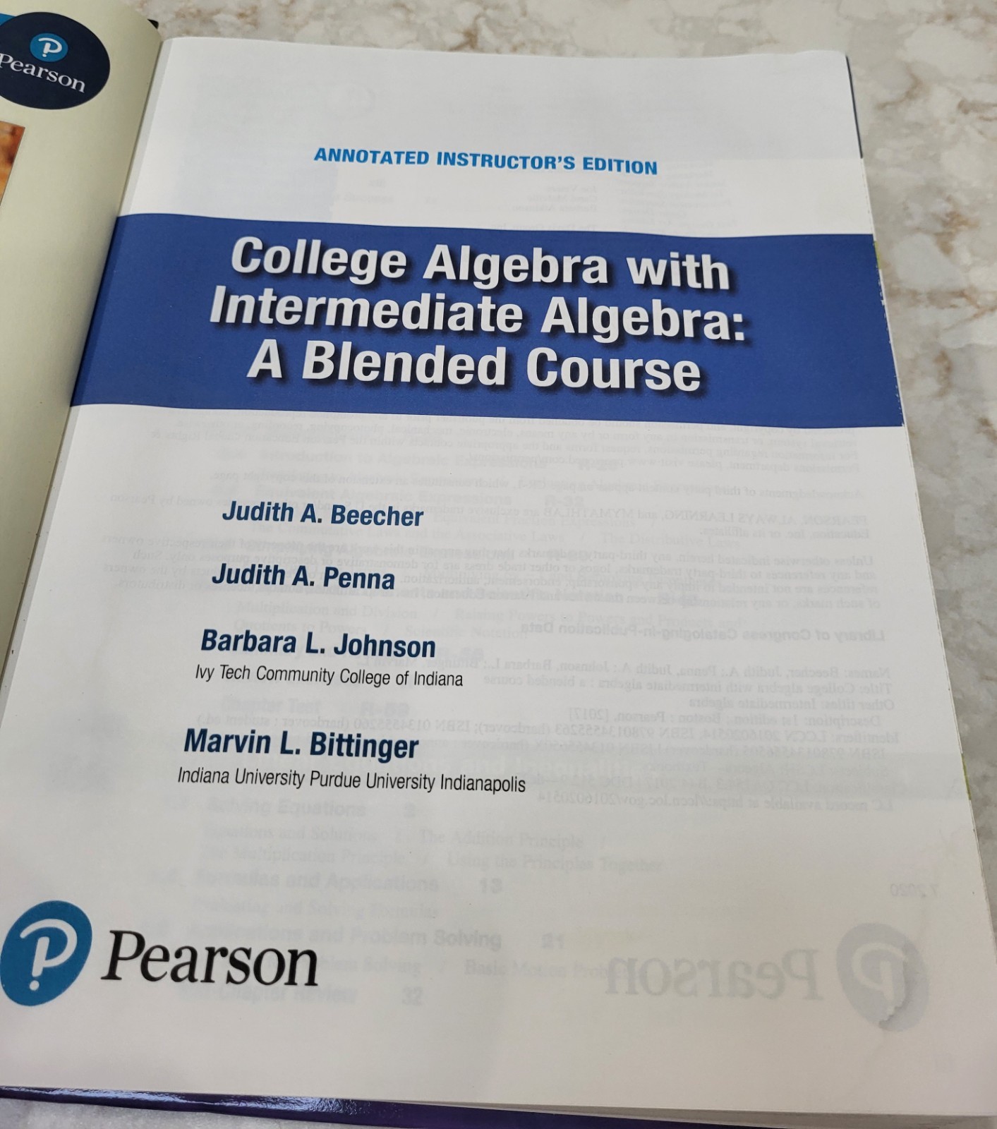 College Algebra with Intermediate Algebra A Blended Course INSTRUCTOR’S ED.