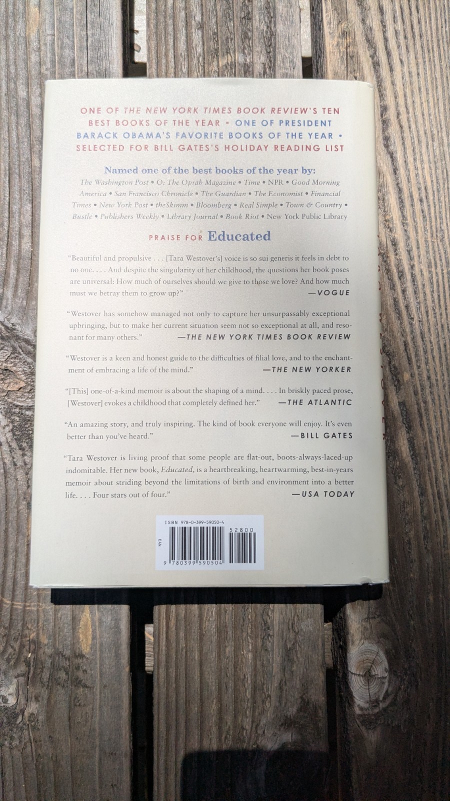 Educated: A Memoir by Tara Westover Hardcover Random House Dust Jacket