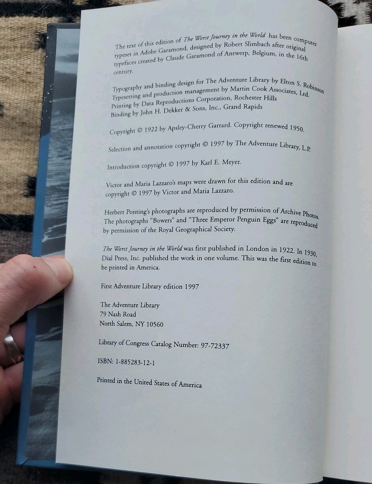 The Worst Journey in the World-Apsley Cherry-Garrard-The Adventure Library 1997