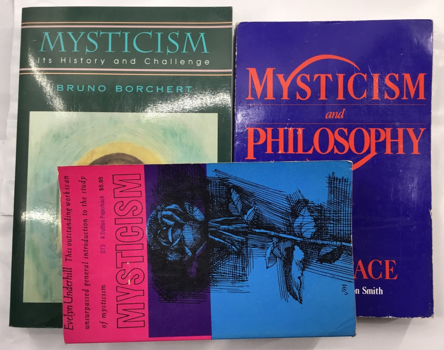 Mysticism 3 Nonfiction Book Lot Philosophy History and Challenge Borchert