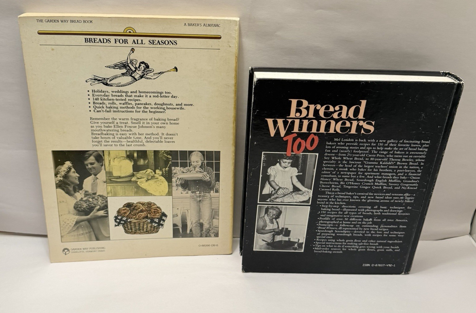 VTG Bread Baking Bake Cookbook Book Decor Mid Century 70 80s Staging Set 2 Books
