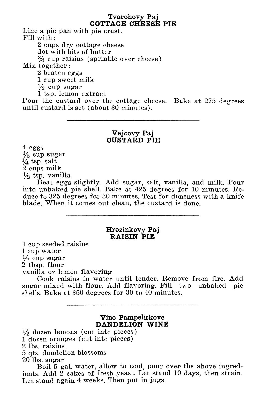 1920 Old Czech Recipes For Today’s Kitchens Vintage Cook Book 24 Pages