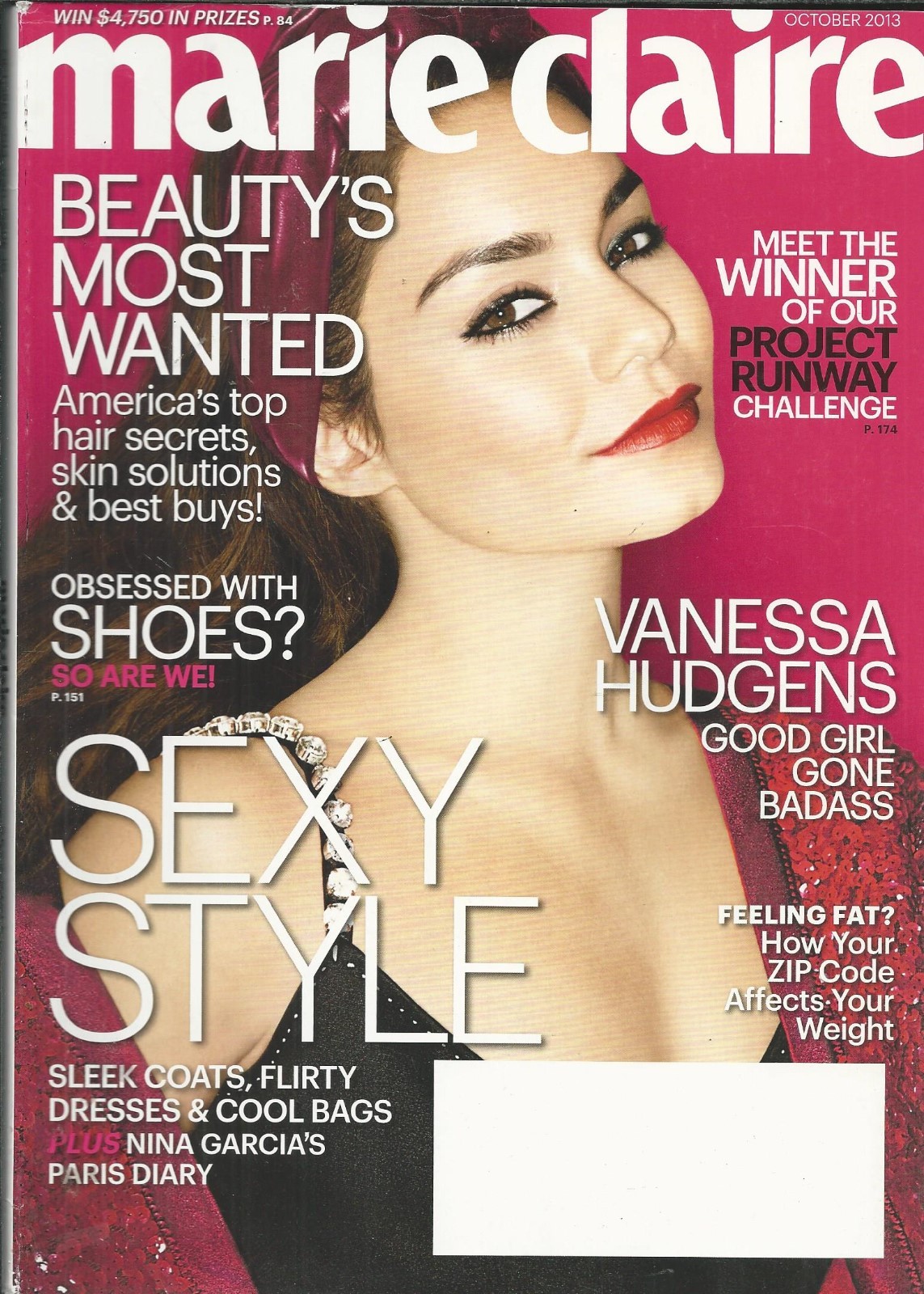 Marie Claire Magazine Vanessa Hudgens Sexy Style Shoes Hair Skin Secrets 2013