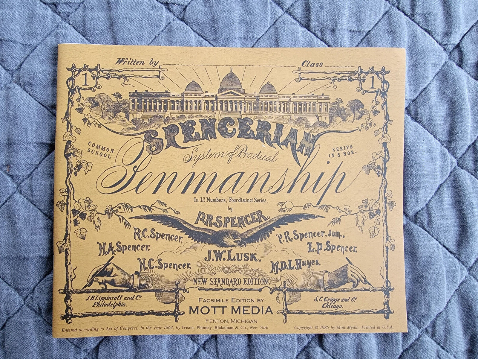 Spencerian Penmanship Copy Book 1 by Media, Mott LOT of 5