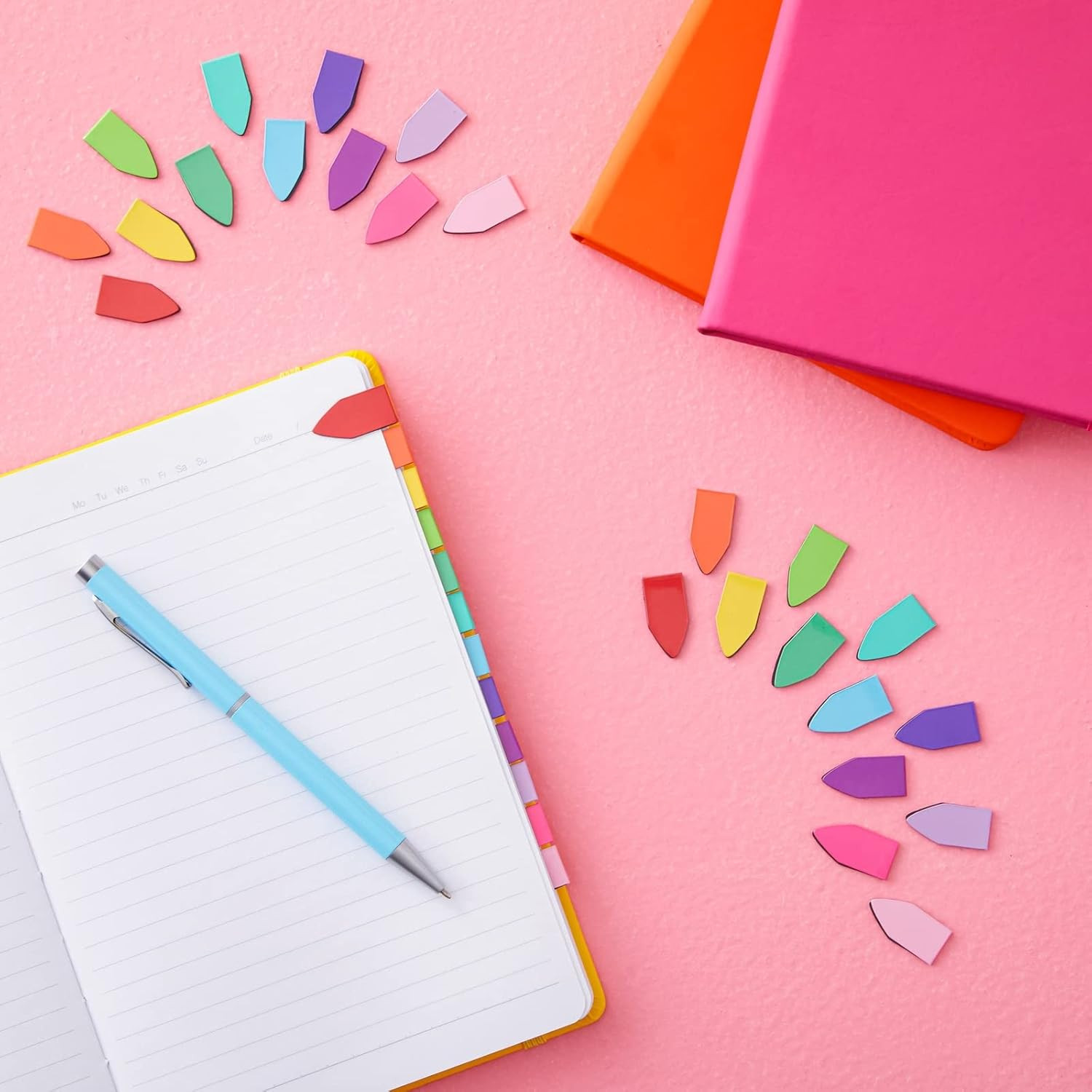 72 Pack Rainbow Arrow Magnetic Bookmarks – Bulk Mini Magnet Page Clip Markers fo