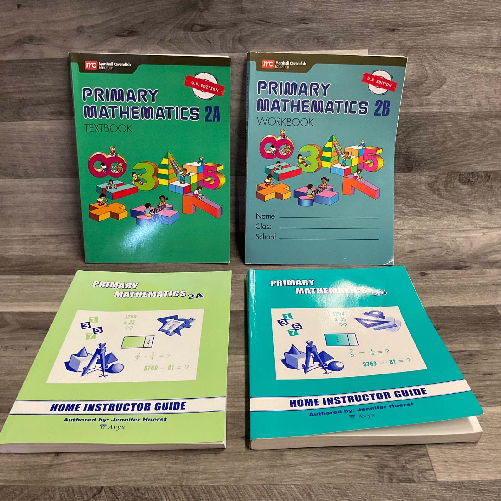 Singapore Primary Mathematics US Edition 2A, 2B Lot – New – Clean Pages