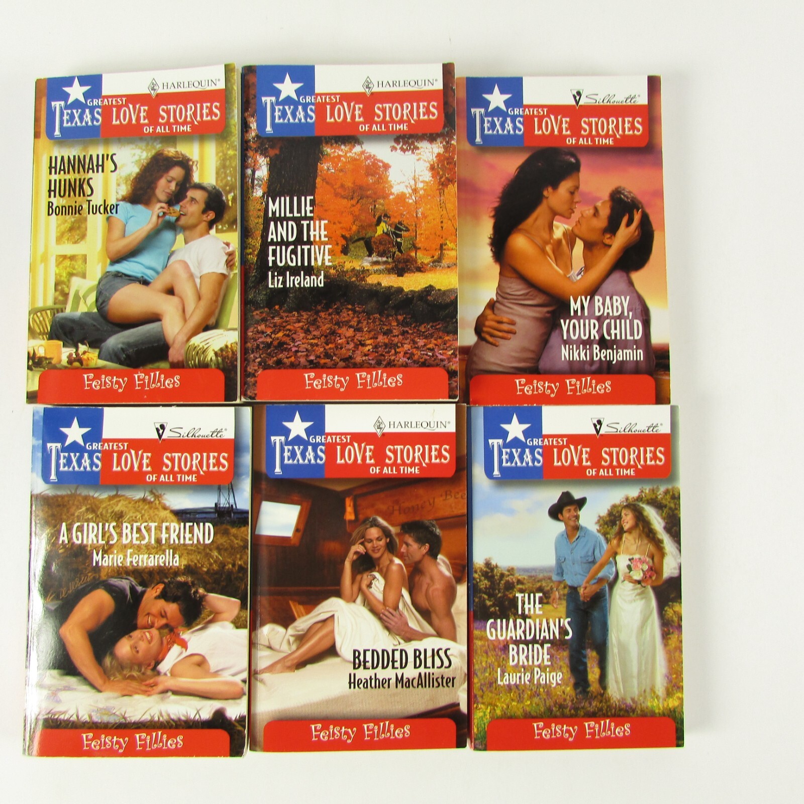 Lot of 6 Vintage Texas Love Stories Feisty Fillies Paperback Books