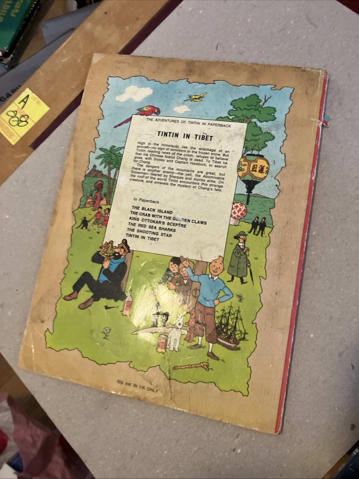 Vintage Herge Adventures of Tintin lot of 11 “AS-IS” Worn Used paperback comic