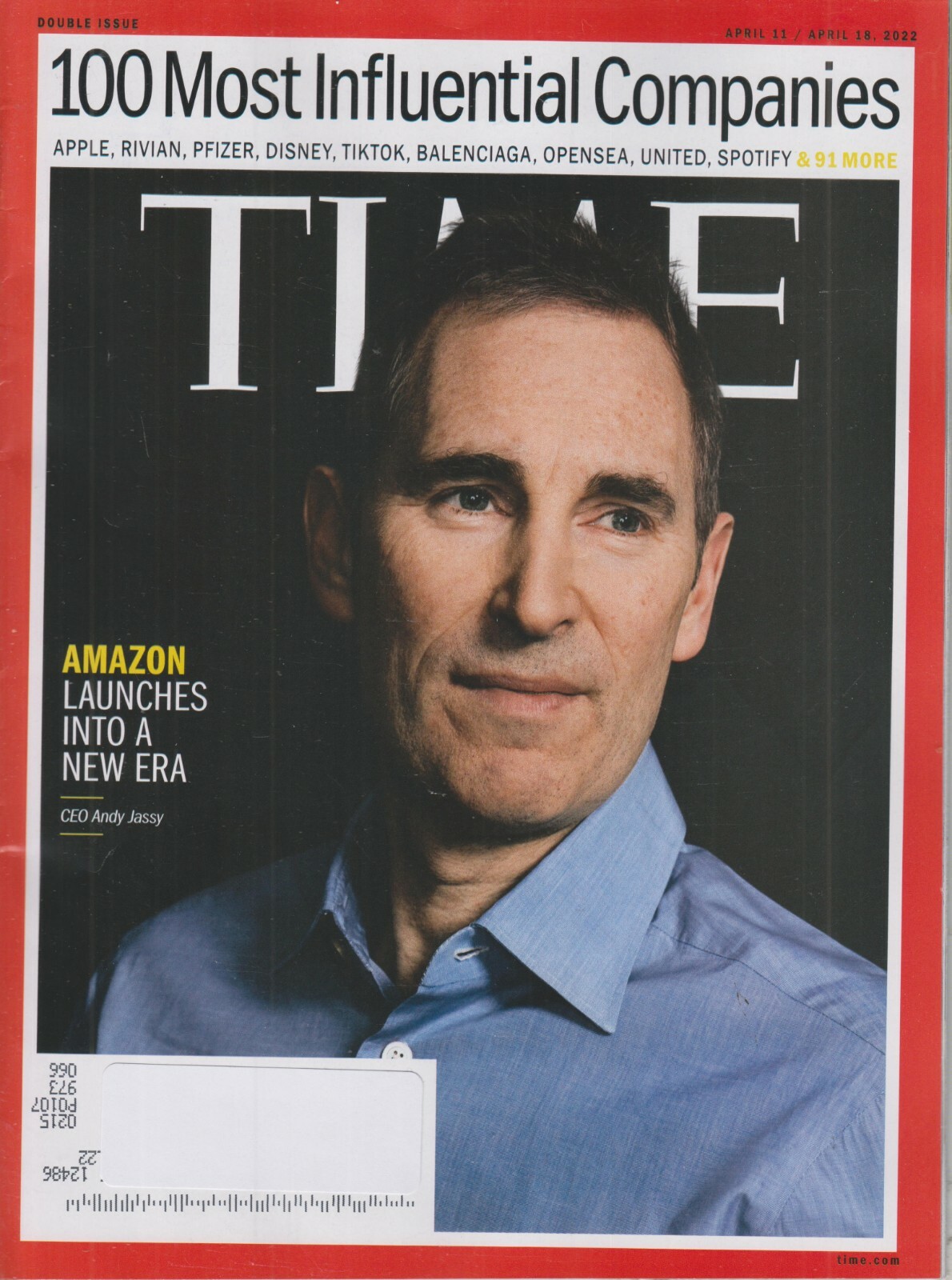 Time April 11-18, 2022 Andy Jassy – 100 Most Influential Companies (Magazine: C
