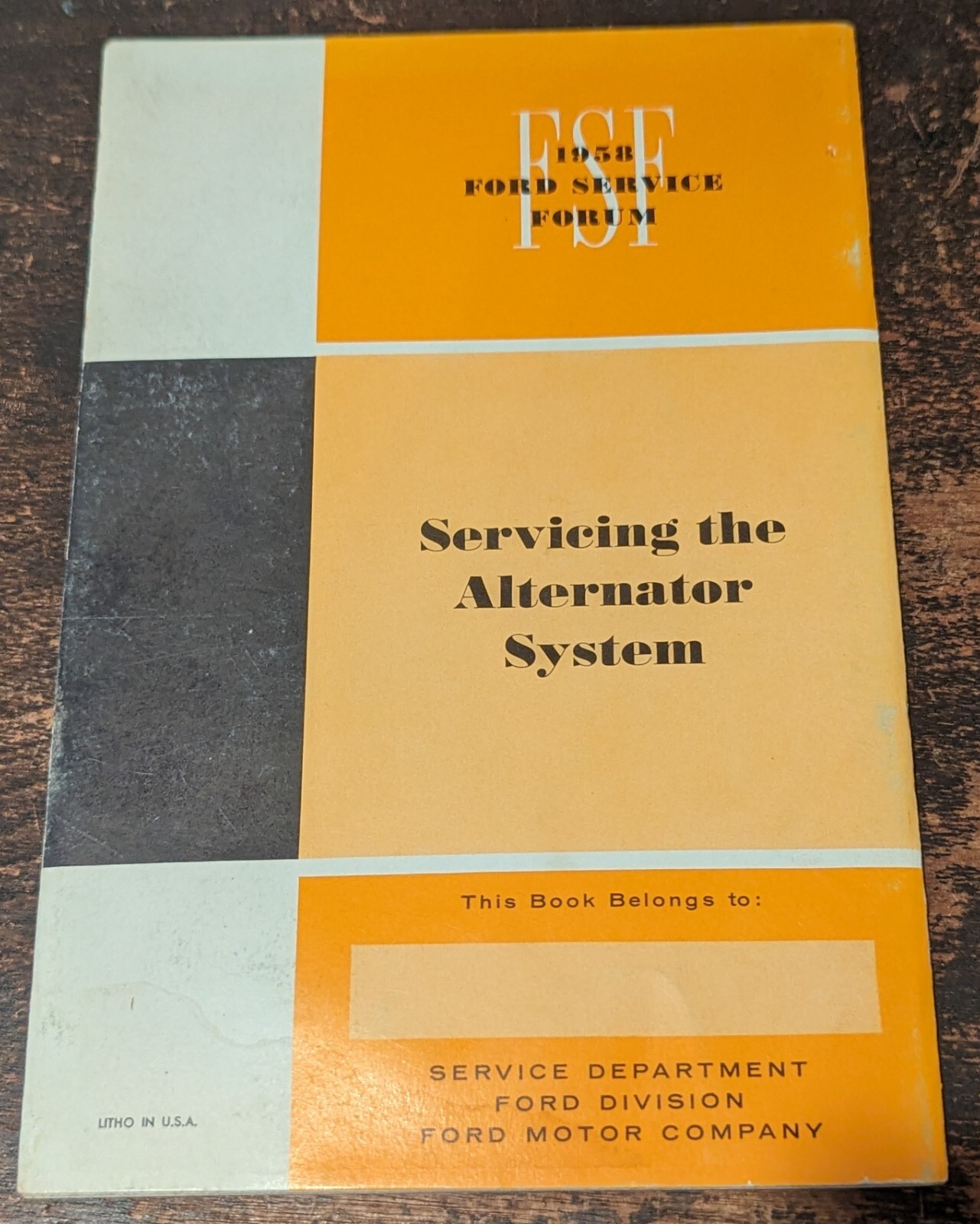 The Ford Mechanic Servicing Alternator-Service Form Electrical-Softcover-1958-59