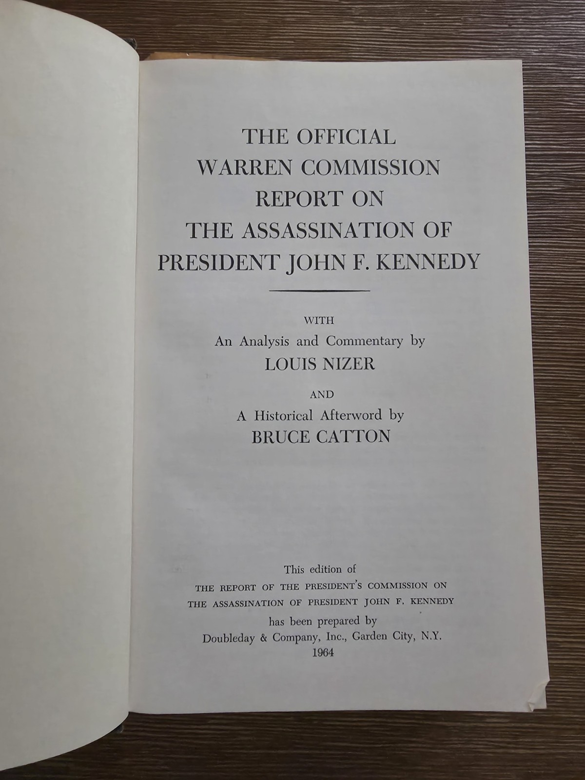 The Official Warren Commission Report Hardcover Book 1964 Edition John F Kennedy