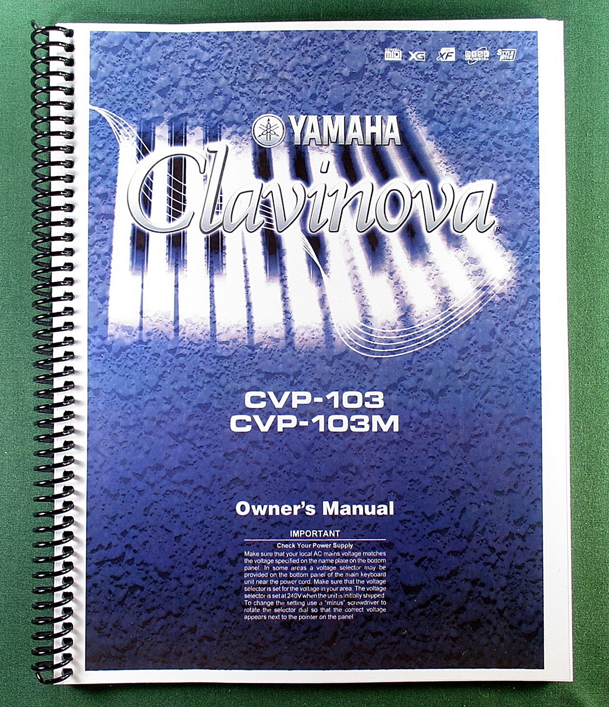 Yamaha CVP-103 Instruction Manual: 178 Pages & Protective Covers!