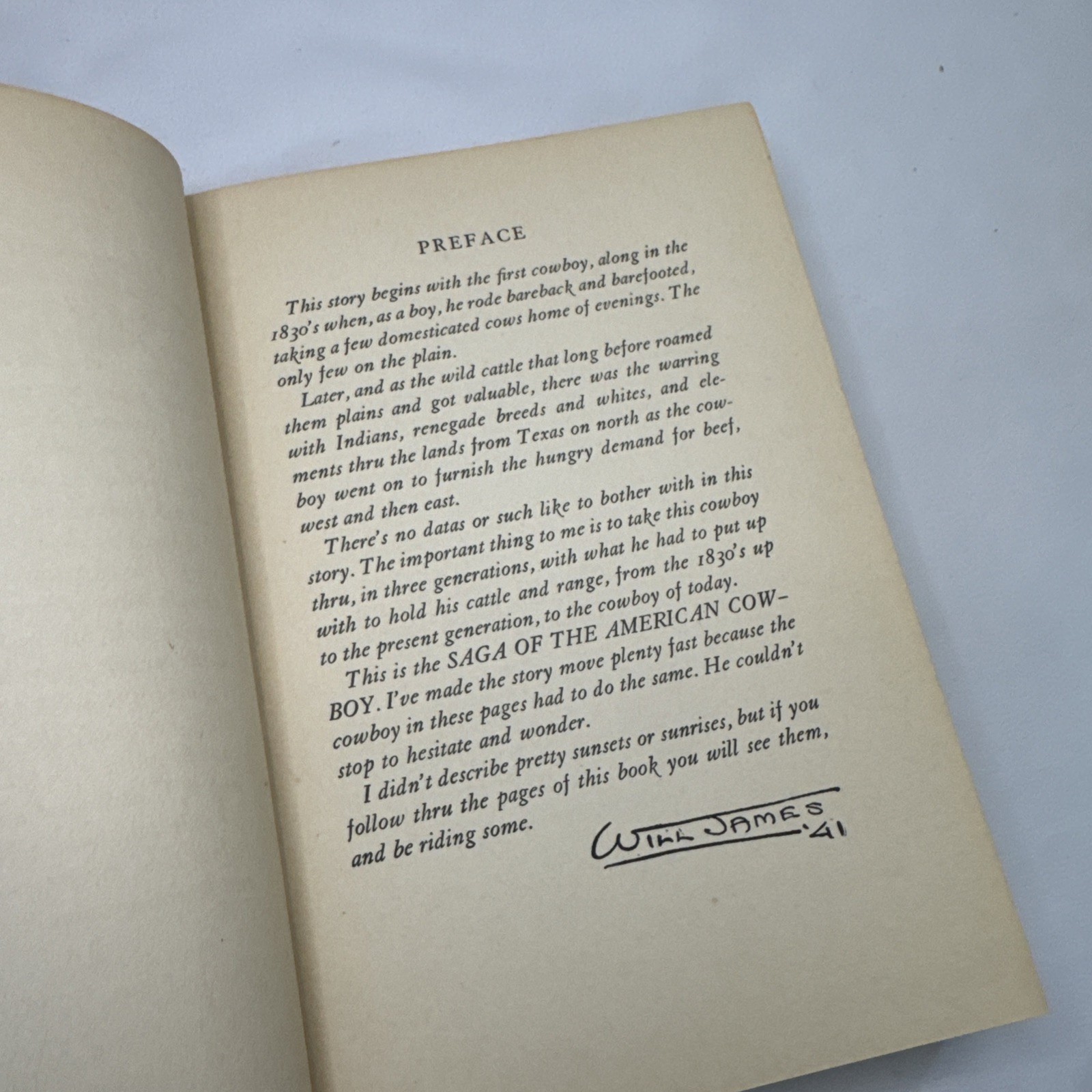 Vintage 1944 The American Cowboy Will James Scribner Hardcover Book