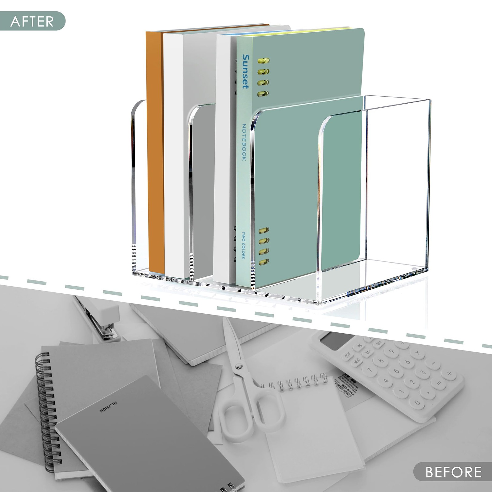 SANRUI Acrylic Magazine Holder Desk 7.2 x 8.46 x 6.5 inches, Transparent