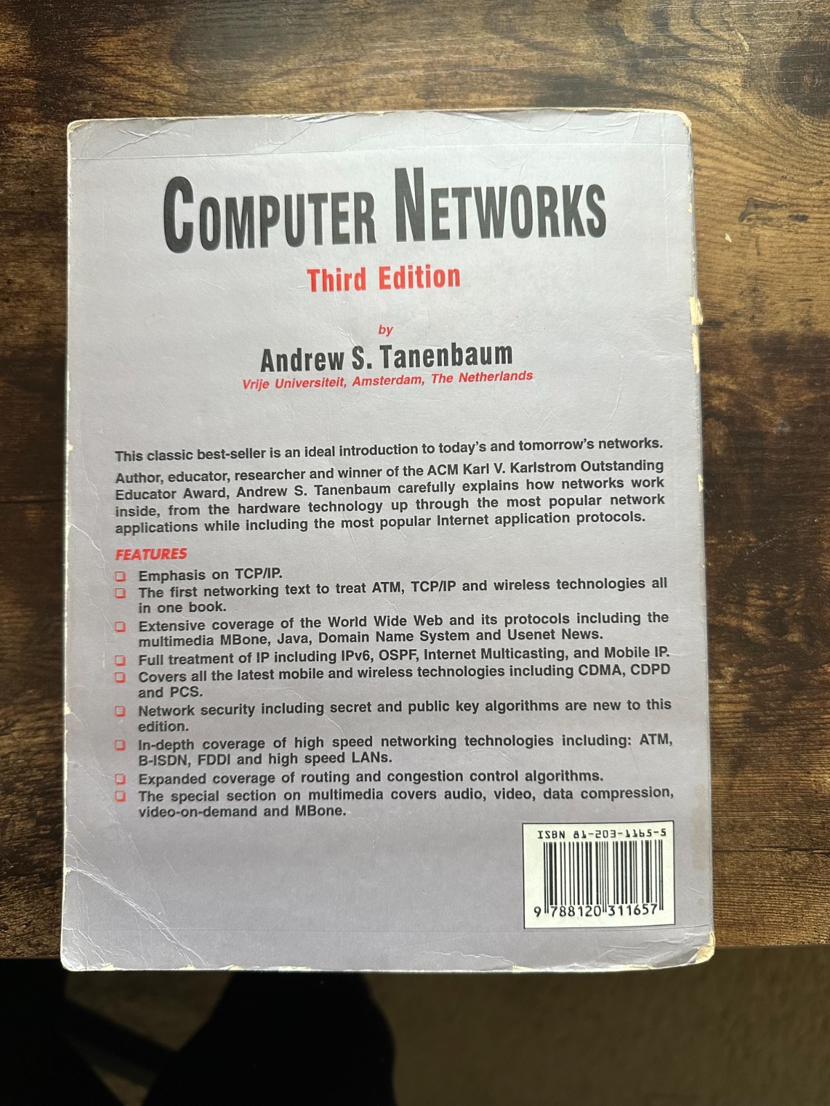 Computer Networks 3rd Edition Andrew S. Tanenbaum Paperback Networking Book