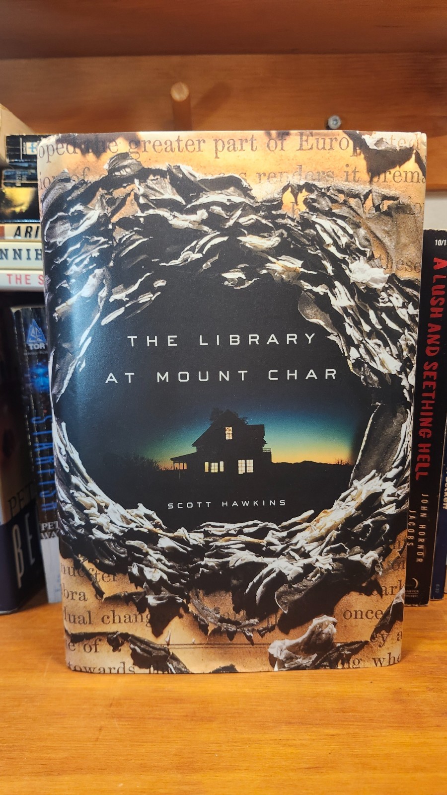 The Library at Mount Char by Scott Hawkins. (2015 1st ed, 4th print) hardcov+DJ