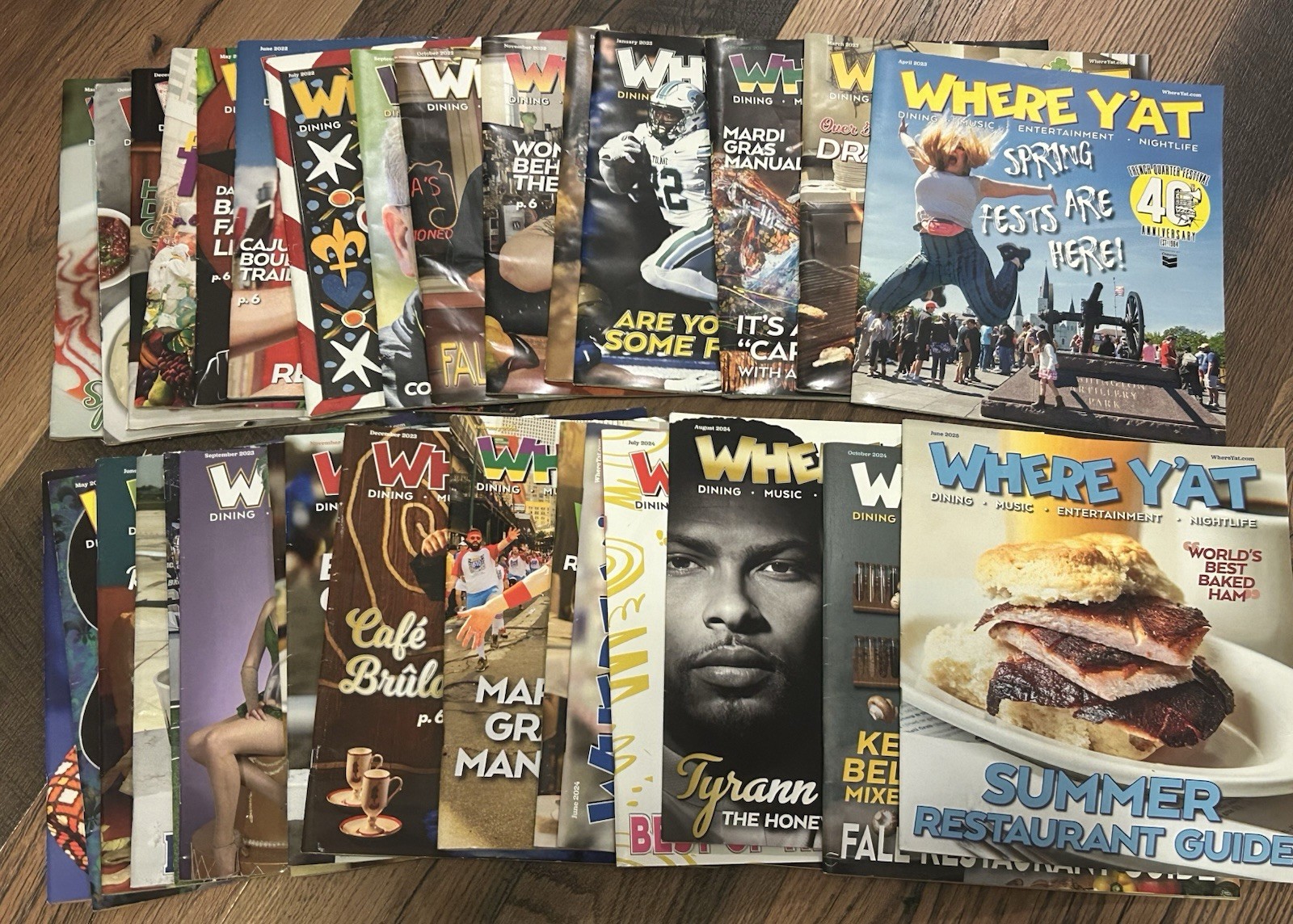 Lot of 31 Issues, WHERE Y’AT MAGAZINE, 2021-2025, New Orleans Food Music News