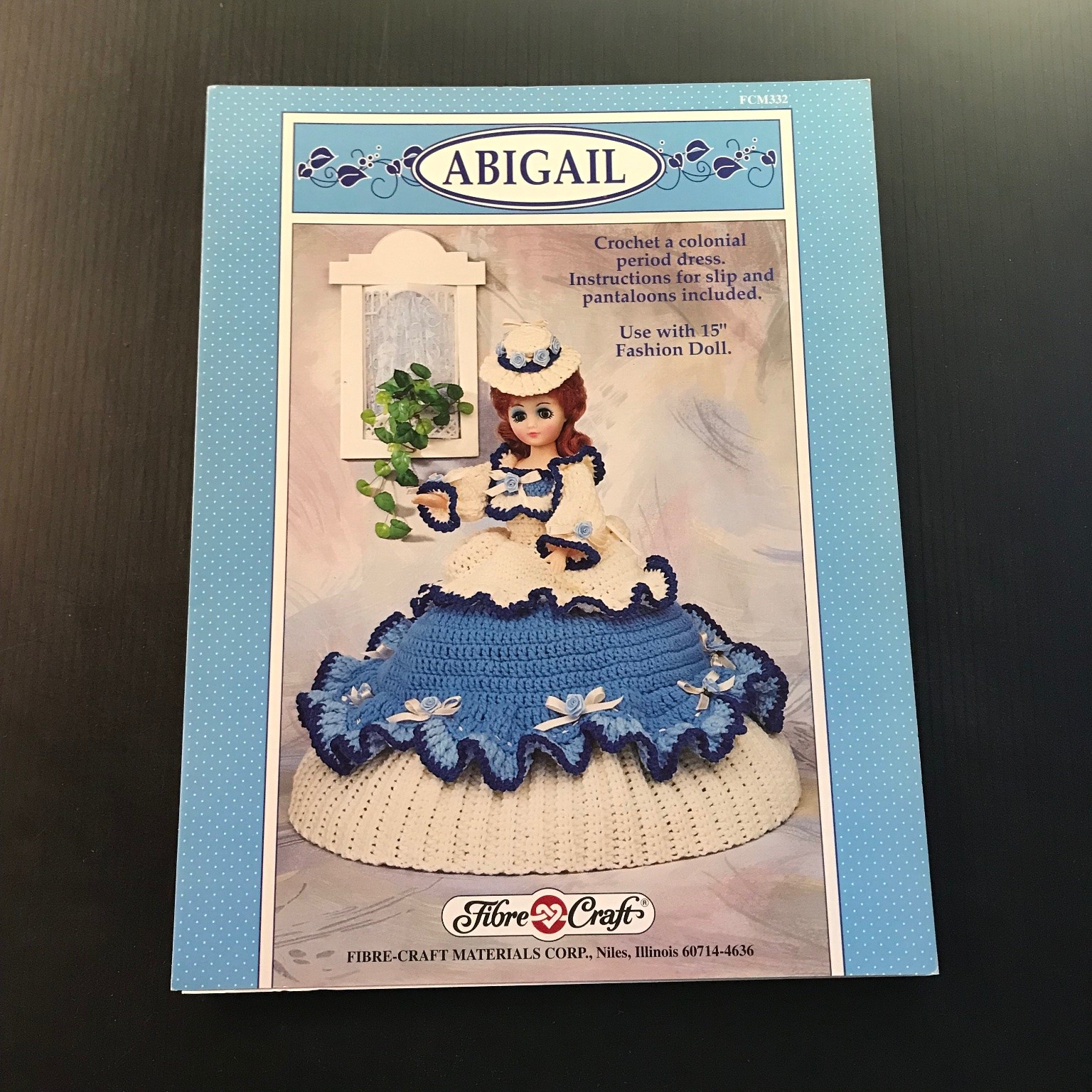 Abigail Fibre-Craft Doll Crochet Pattern Colonial Dress 1992 FCM332