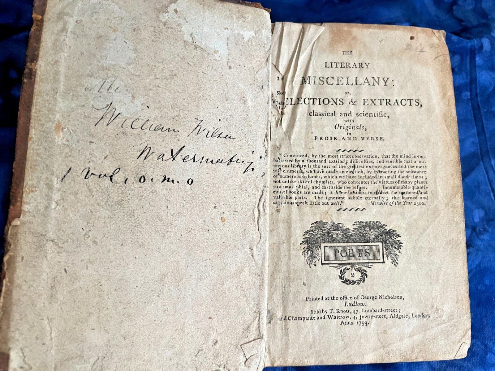 Tiny Antique Books; Miscellany, Plant World, Spectator, Columbian Orator #B46