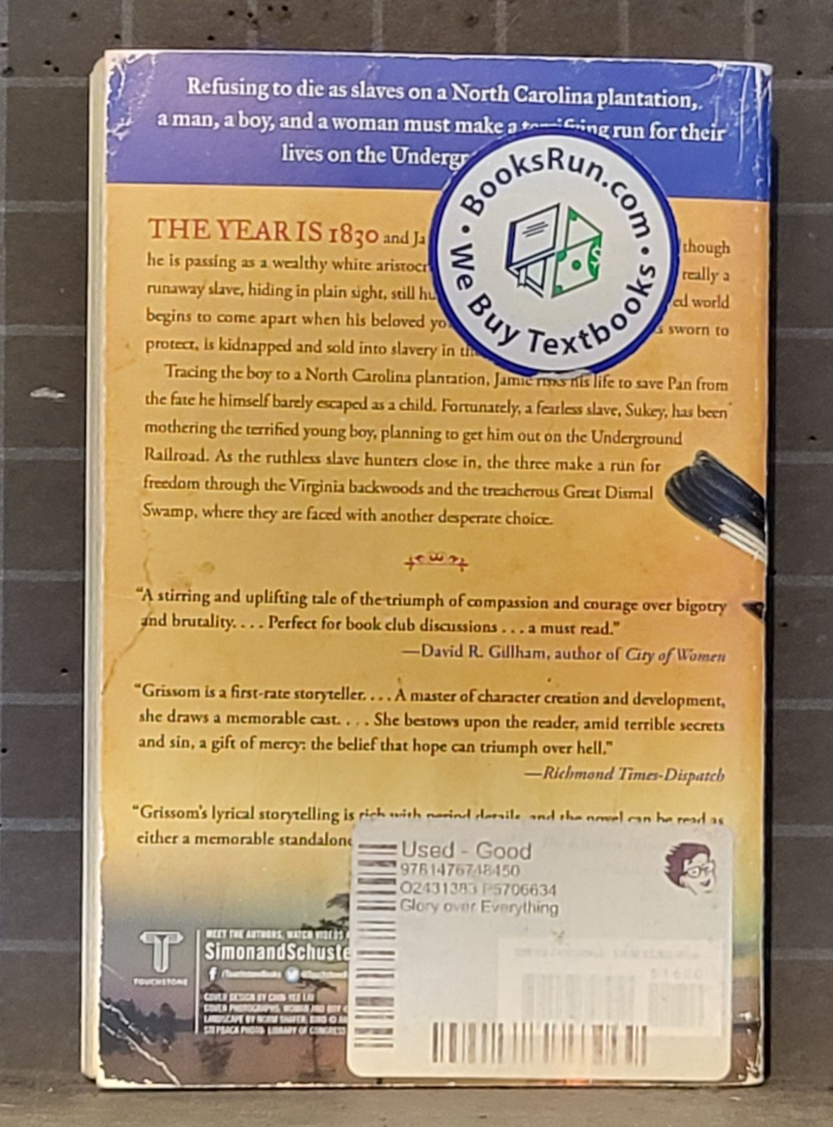 Glory over Everything : Beyond the Kitchen House by Kathleen Grissom 2016PB 2150