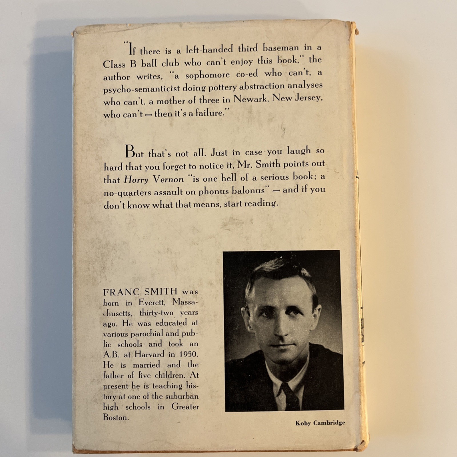 Harry Vernon at Prep First Edition second Printing: Autographed Personalized