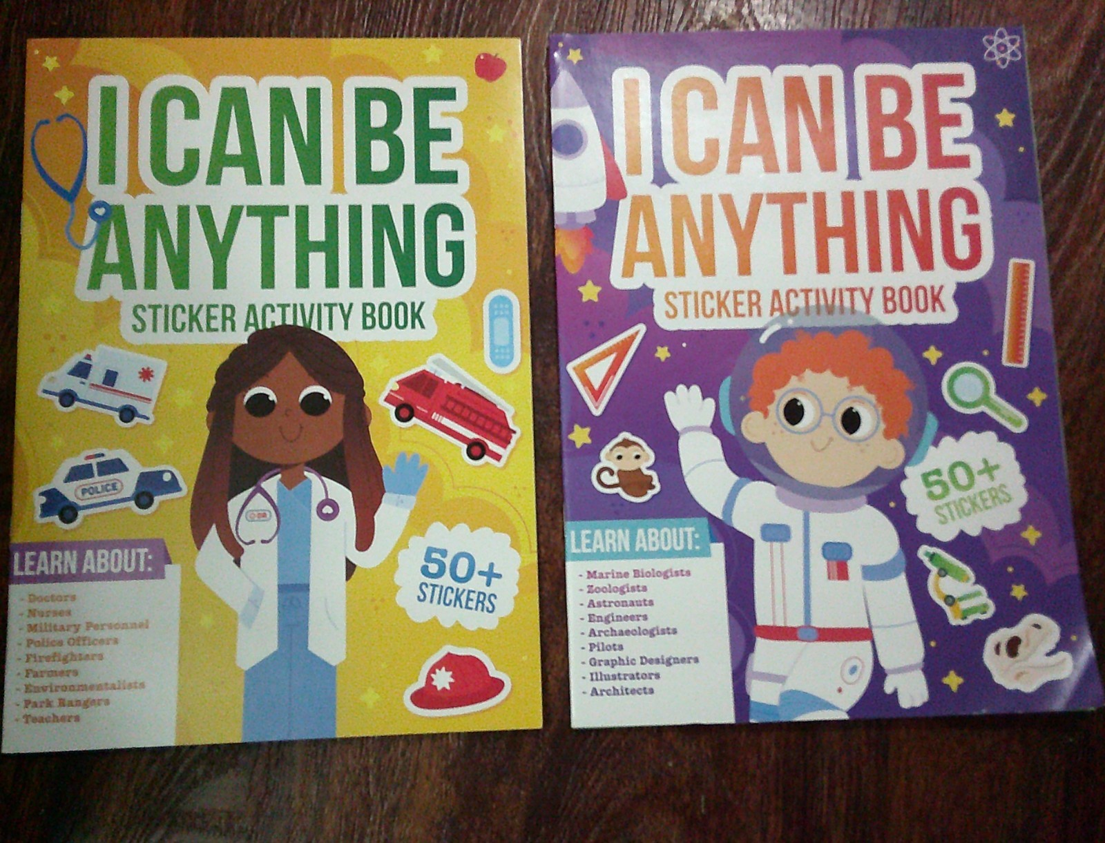 2 NEW I CAN BE ANYTHING sticker & activity books