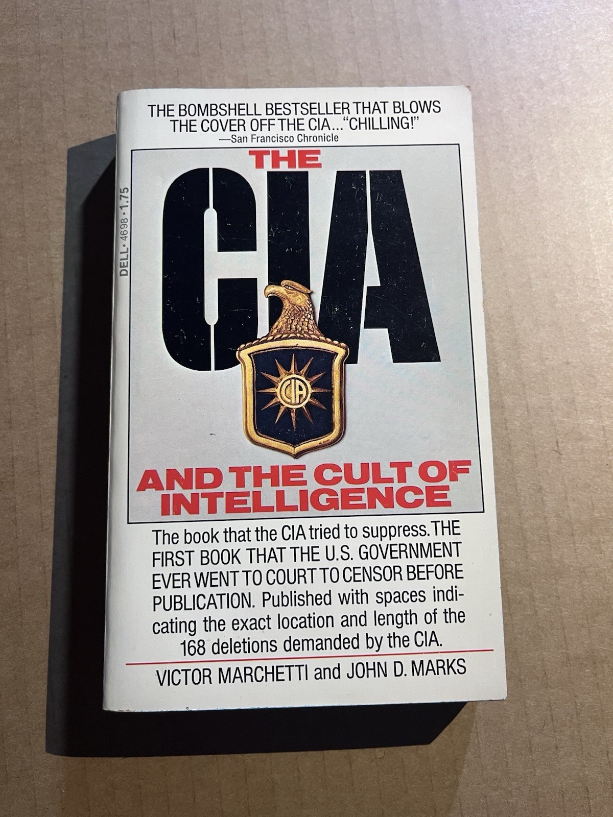 CIA AND THE CULT OF INTELLIGENCE by Victor Marchetti vintage 1975 Dell paperback