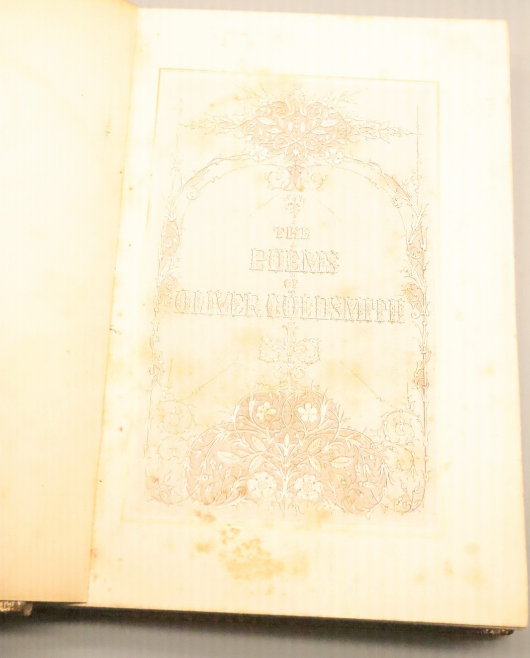 Rare 1859 Poems of Oliver Goldsmith Full Leather Gilt AEG Birket Foster Humphrey