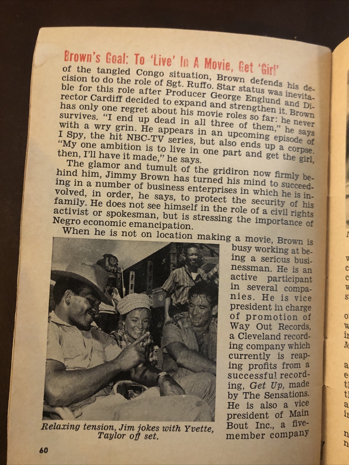 Jim Brown April 13, 1967 JET Magazine Star Role in New Film