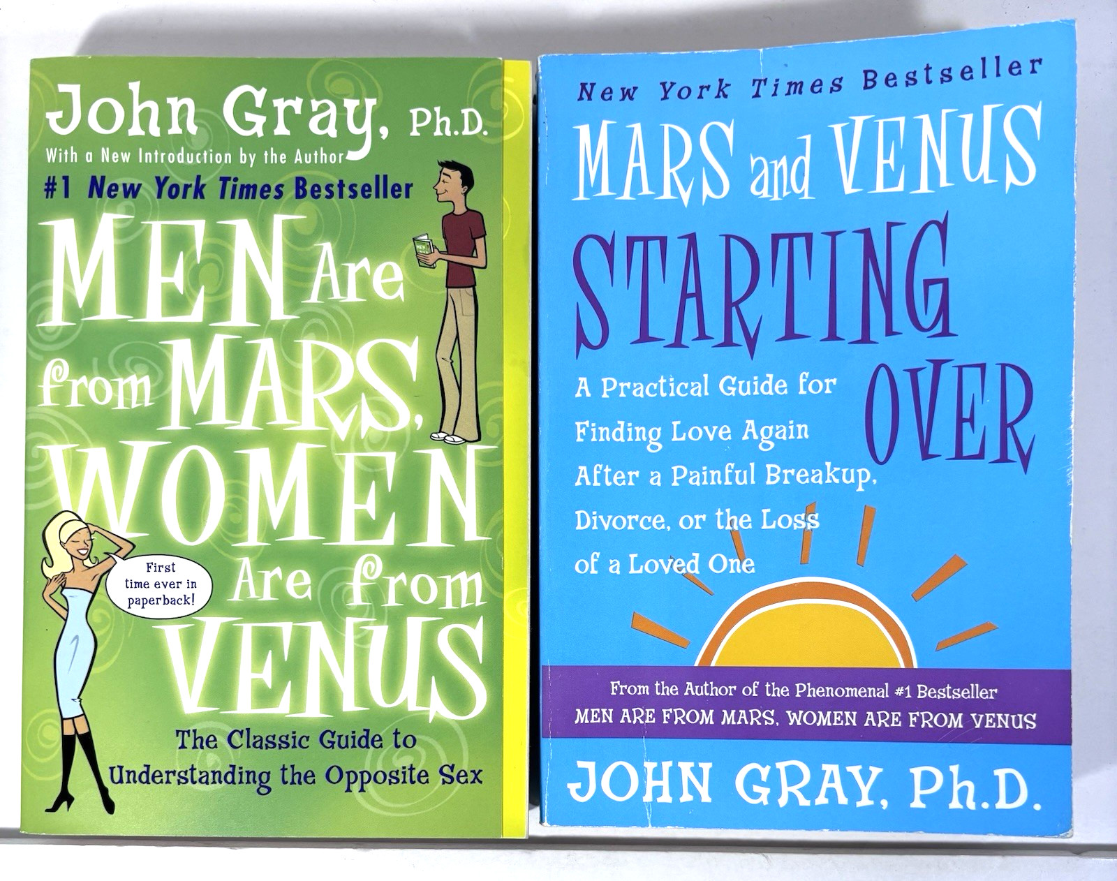 2 Books Men from Mars Women Venus John Gray Starting Over Guide Opposite Sex SC