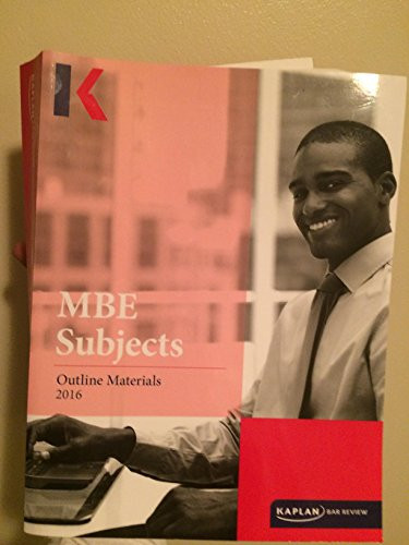 Kaplan Bar Review MBE Subjects – Unknown Binding – GOOD